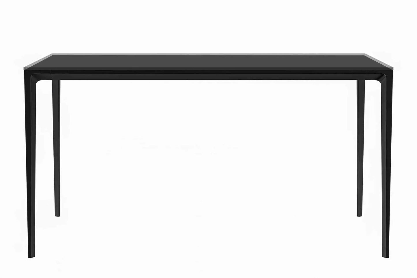 Avo Rectangular Dining Table with a Sintered Stone or Glass Tabletop in Black Aluminum - Elax Furniture