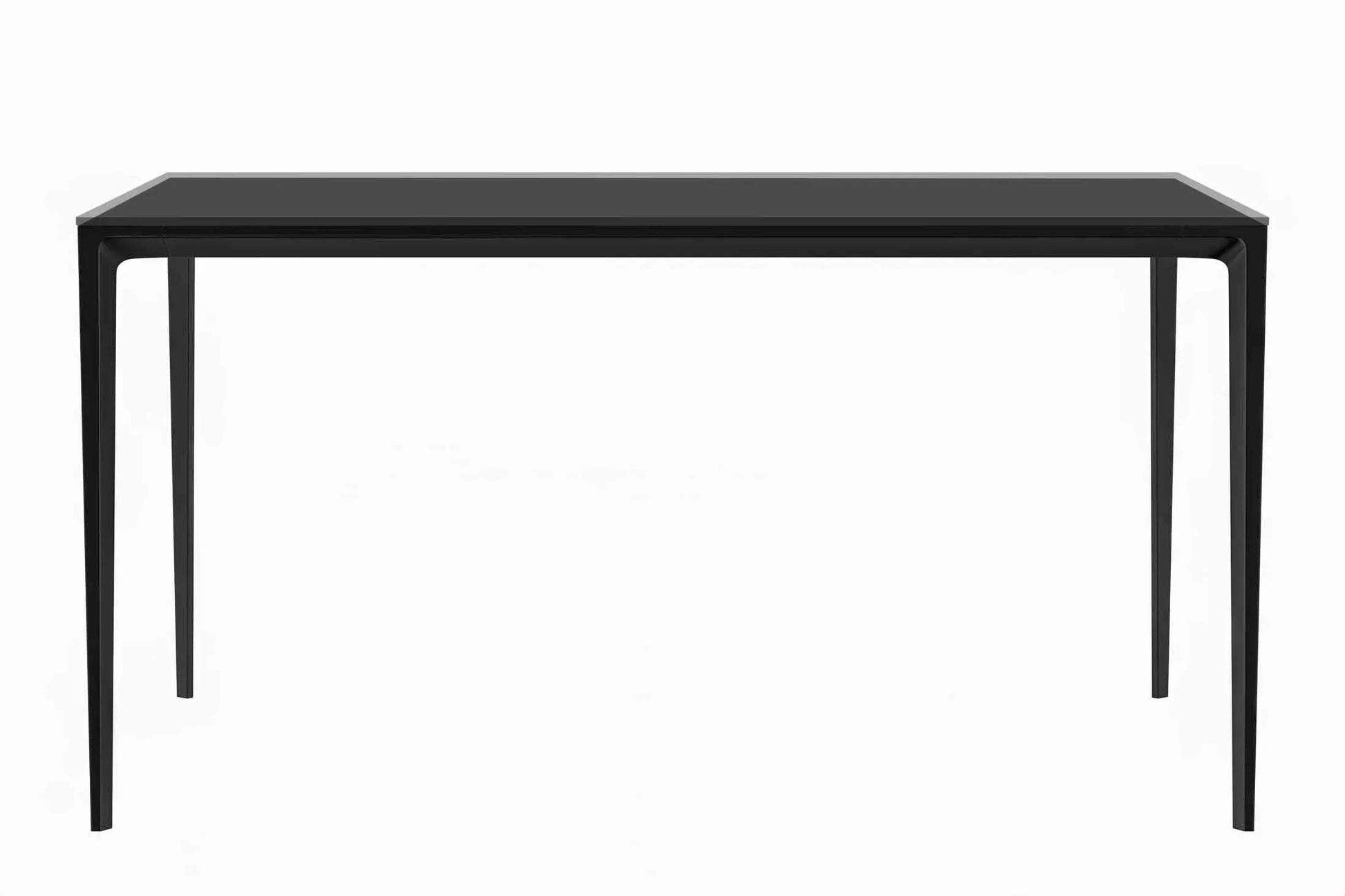 Avo Rectangular Dining Table with a Sintered Stone or Glass Tabletop in Black Aluminum - Elax Furniture