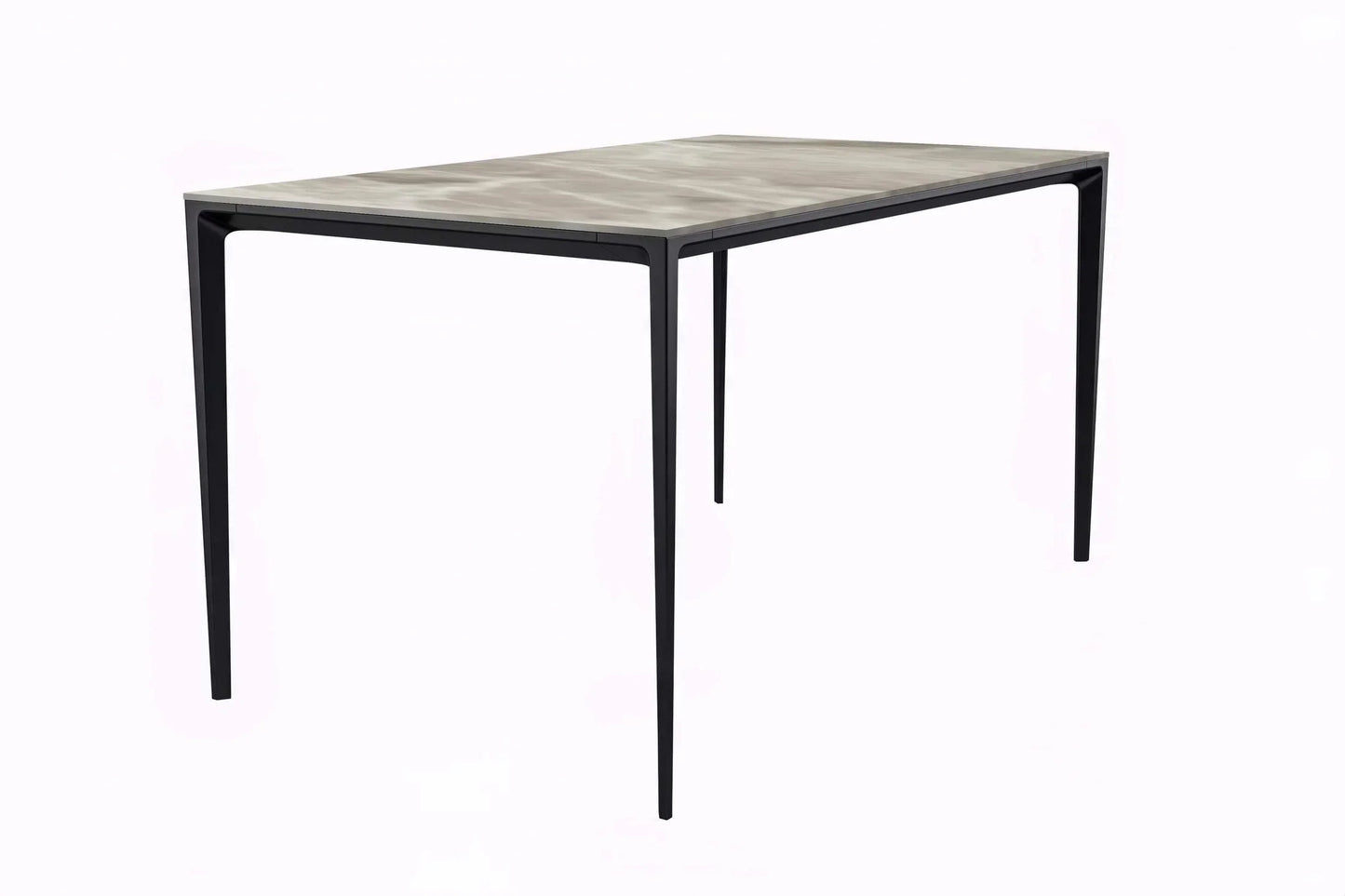 Avo Rectangular Dining Table with a Sintered Stone or Glass Tabletop in Black Aluminum - Elax Furniture