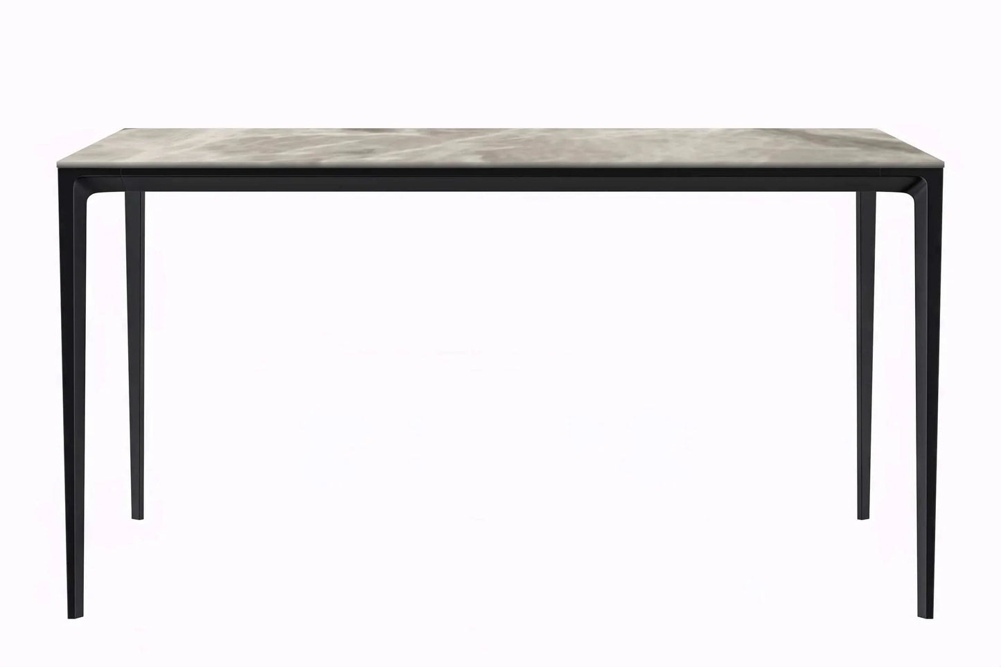 Avo Rectangular Dining Table with a Sintered Stone or Glass Tabletop in Black Aluminum - Elax Furniture