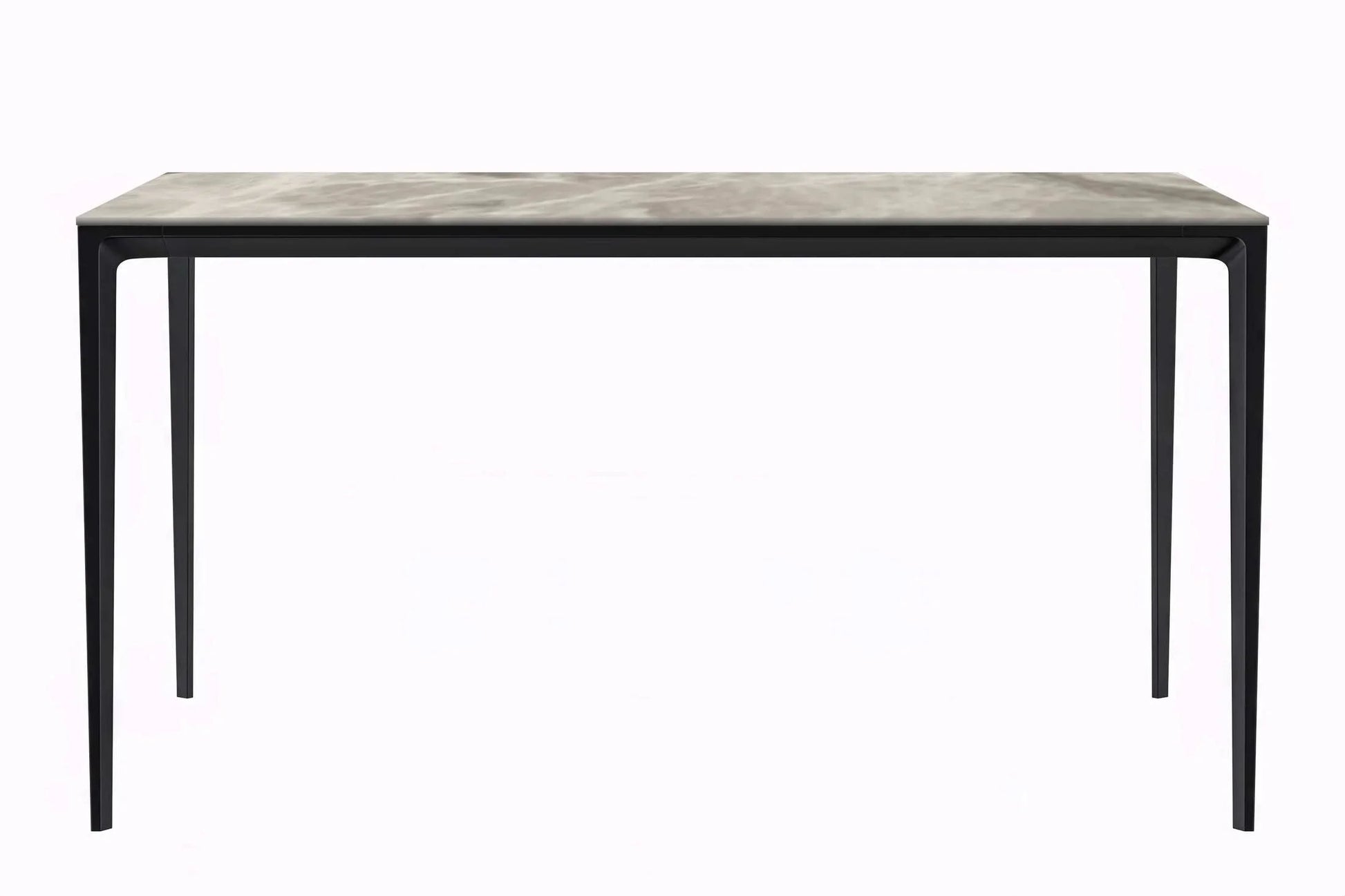 Avo Rectangular Dining Table with a Sintered Stone or Glass Tabletop in Black Aluminum - Elax Furniture