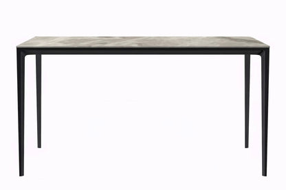 Avo Rectangular Dining Table with a Sintered Stone or Glass Tabletop in Black Aluminum - Elax Furniture