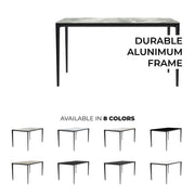 Avo Rectangular Dining Table with a Sintered Stone or Glass Tabletop in Black Aluminum - Elax Furniture
