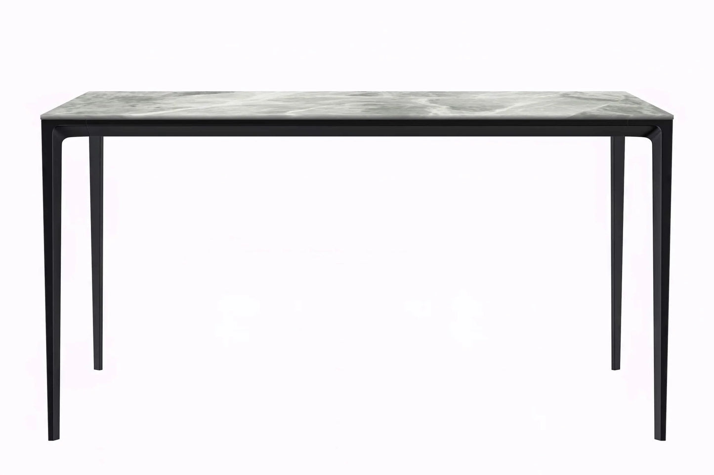 Avo Rectangular Dining Table with a Sintered Stone or Glass Tabletop in Black Aluminum - Elax Furniture