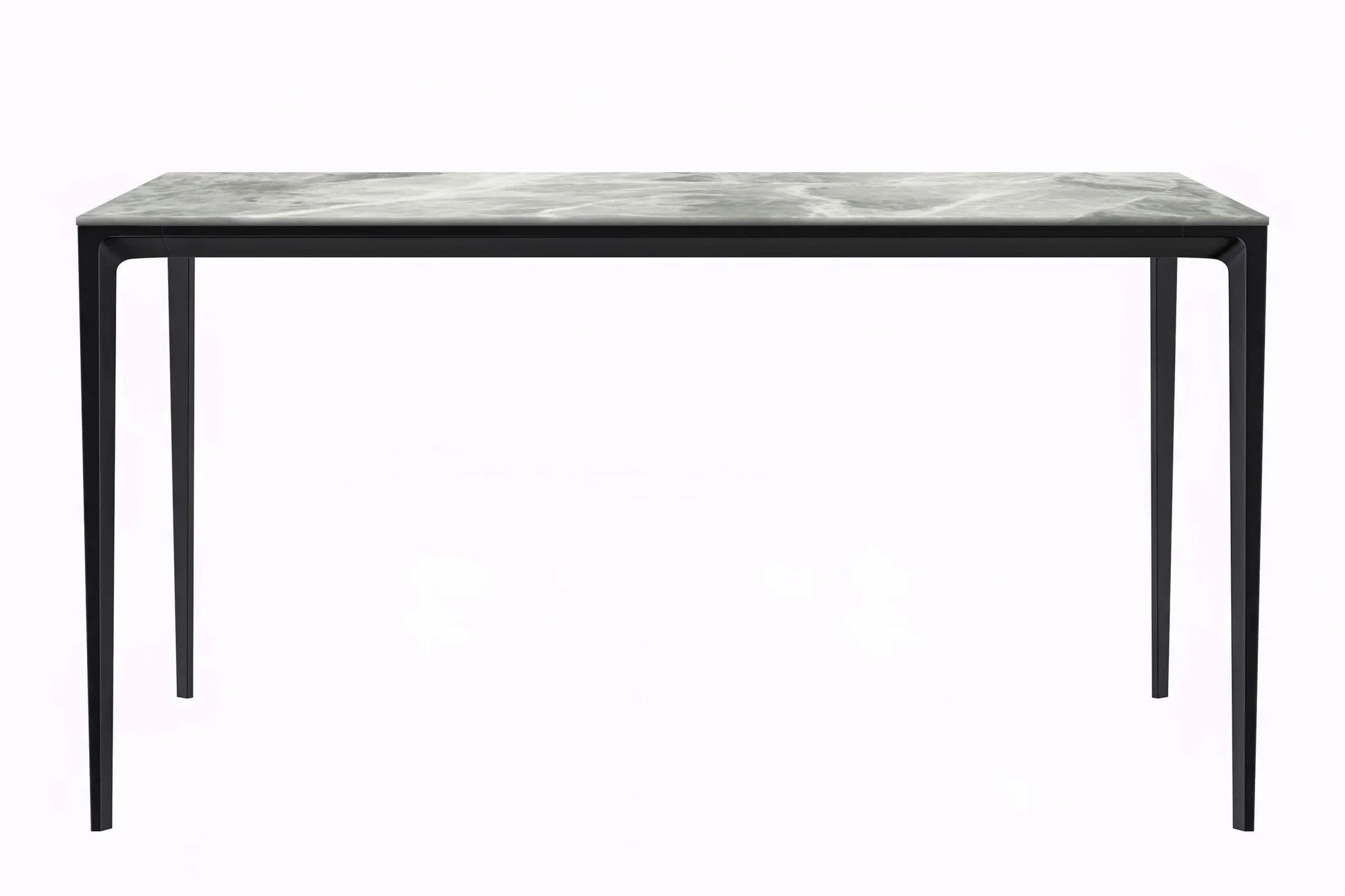 Avo Rectangular Dining Table with a Sintered Stone or Glass Tabletop in Black Aluminum - Elax Furniture