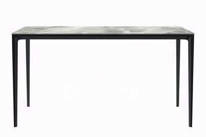 Avo Rectangular Dining Table with a Sintered Stone or Glass Tabletop in Black Aluminum - Elax Furniture