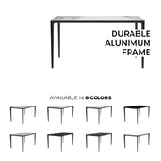 Avo Rectangular Dining Table with a Sintered Stone or Glass Tabletop in Black Aluminum - Elax Furniture