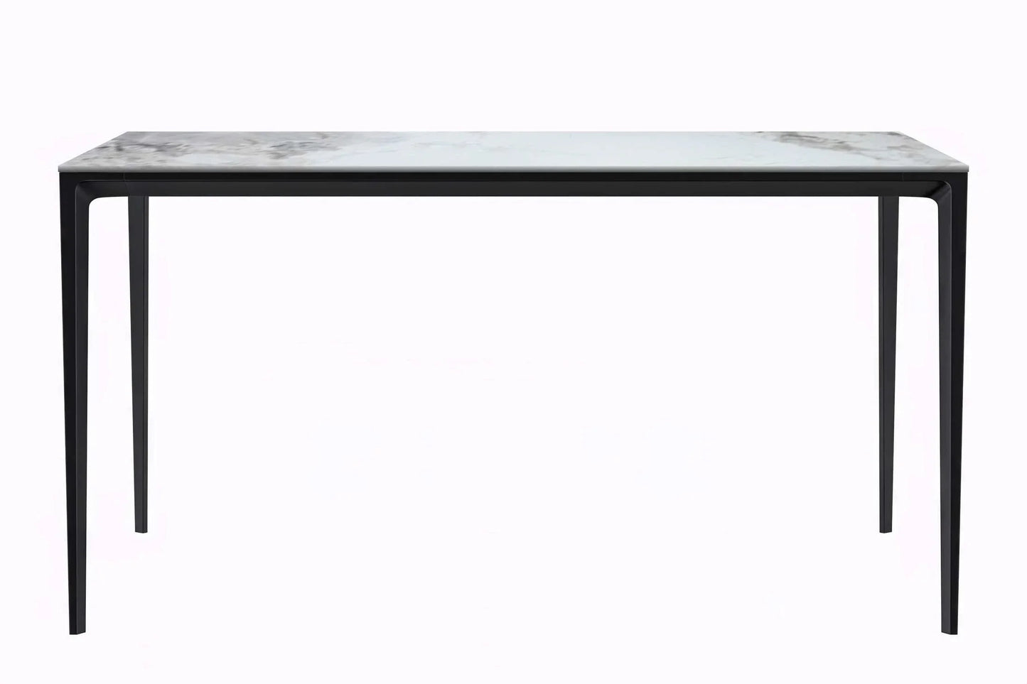 Avo Rectangular Dining Table with a Sintered Stone or Glass Tabletop in Black Aluminum - Elax Furniture