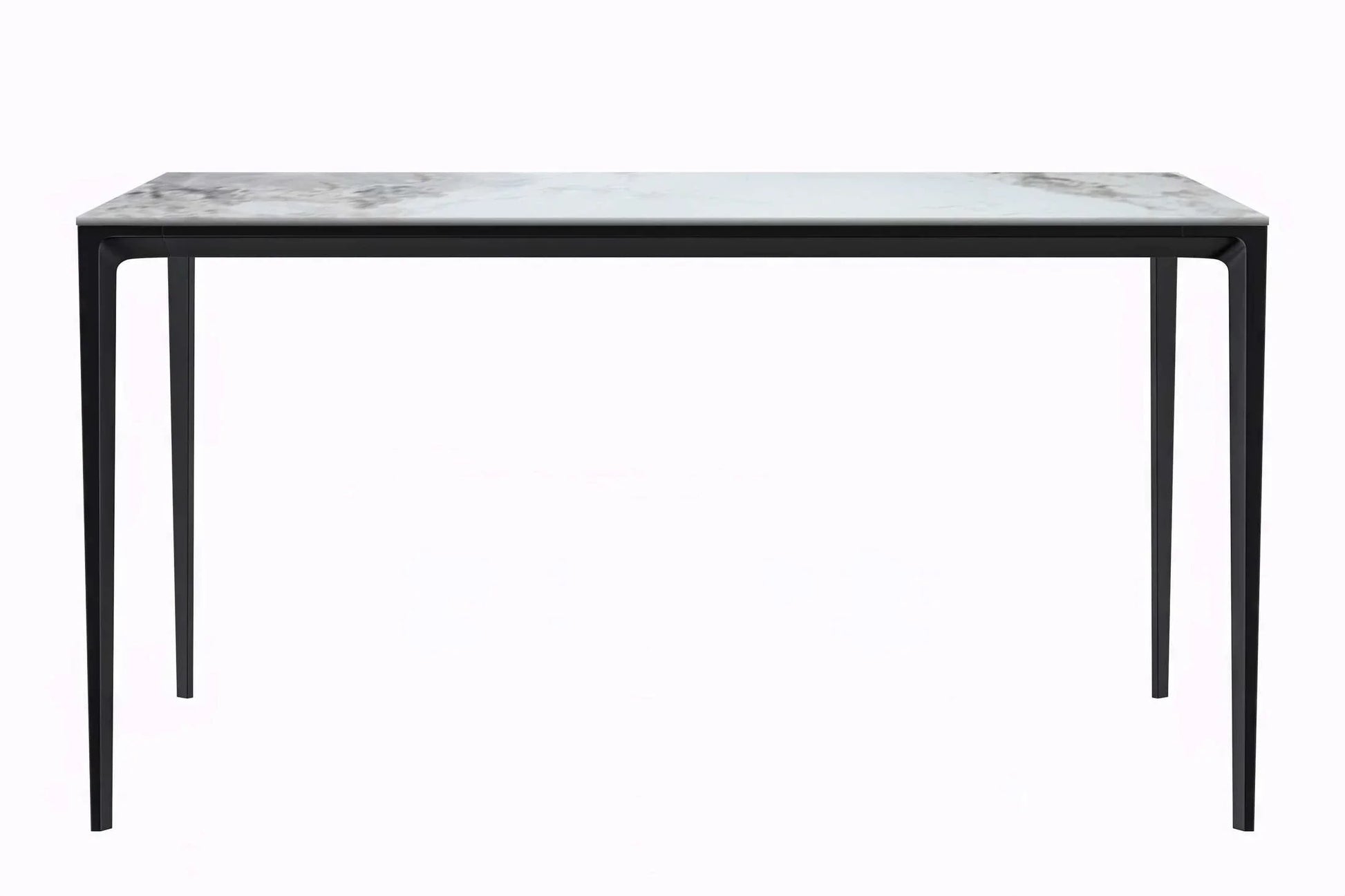 Avo Rectangular Dining Table with a Sintered Stone or Glass Tabletop in Black Aluminum - Elax Furniture