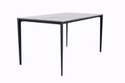 Avo Rectangular Dining Table with a Sintered Stone or Glass Tabletop in Black Aluminum - Elax Furniture