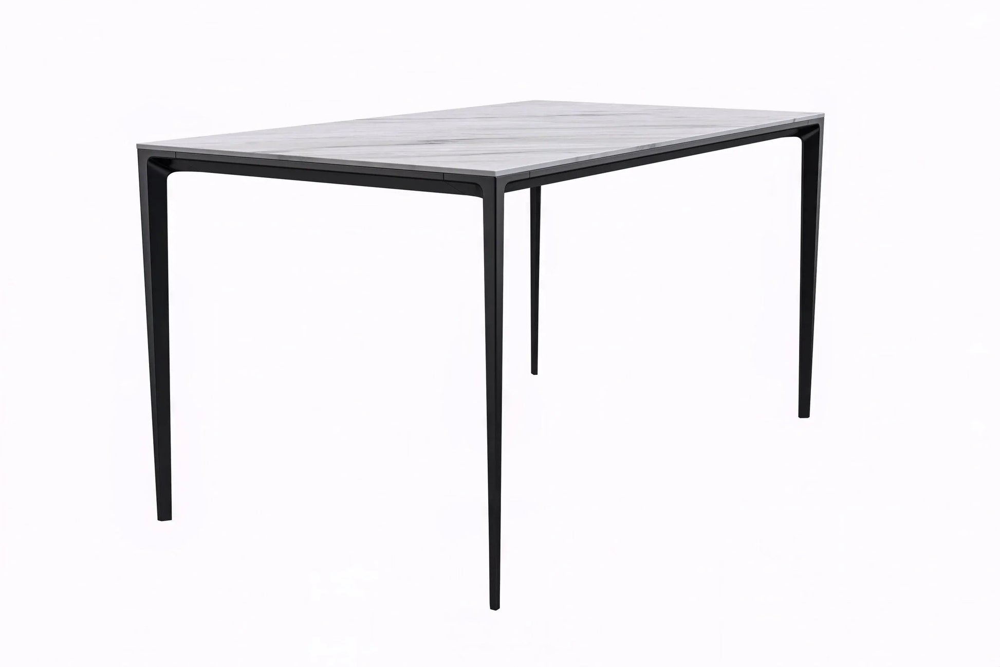 Avo Rectangular Dining Table with a Sintered Stone or Glass Tabletop in Black Aluminum - Elax Furniture