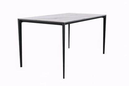 Avo Rectangular Dining Table with a Sintered Stone or Glass Tabletop in Black Aluminum - Elax Furniture