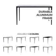 Avo Rectangular Dining Table with a Sintered Stone or Glass Tabletop in Black Aluminum - Elax Furniture