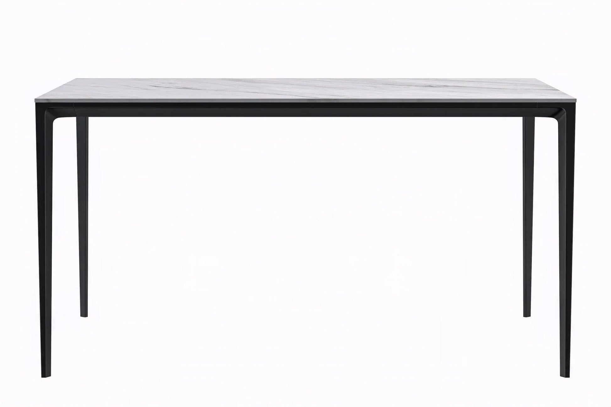 Avo Rectangular Dining Table with a Sintered Stone or Glass Tabletop in Black Aluminum - Elax Furniture