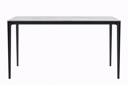 Avo Rectangular Dining Table with a Sintered Stone or Glass Tabletop in Black Aluminum - Elax Furniture