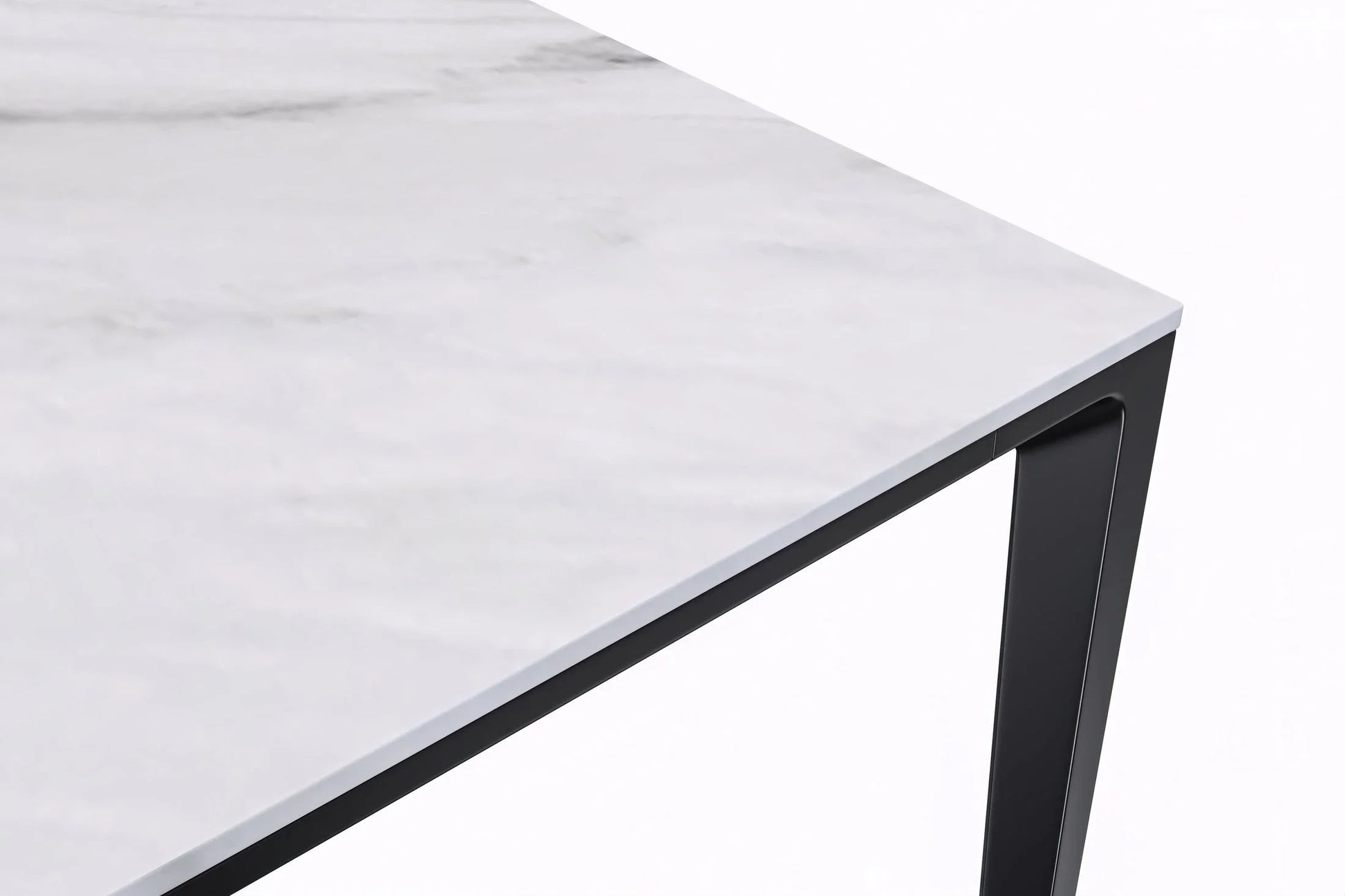 Avo Rectangular Dining Table with a Sintered Stone or Glass Tabletop in Black Aluminum - Elax Furniture