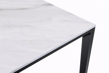 Avo Rectangular Dining Table with a Sintered Stone or Glass Tabletop in Black Aluminum - Elax Furniture