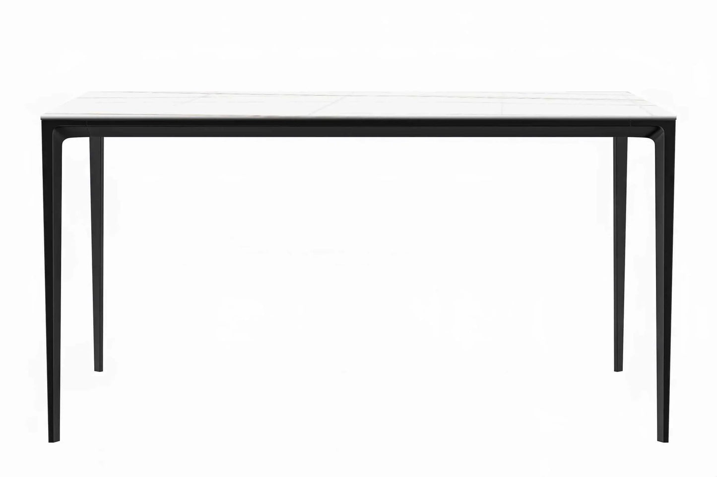 Avo Rectangular Dining Table with a Sintered Stone or Glass Tabletop in Black Aluminum - Elax Furniture