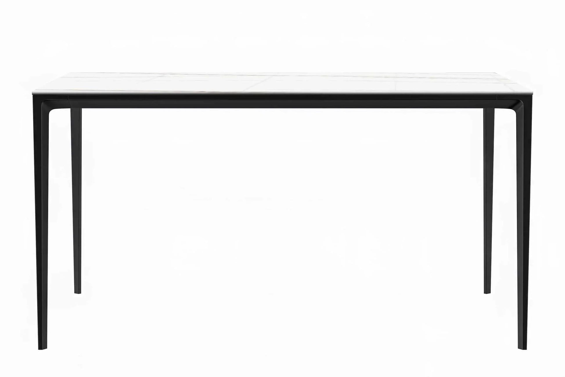 Avo Rectangular Dining Table with a Sintered Stone or Glass Tabletop in Black Aluminum - Elax Furniture