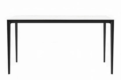 Avo Rectangular Dining Table with a Sintered Stone or Glass Tabletop in Black Aluminum - Elax Furniture