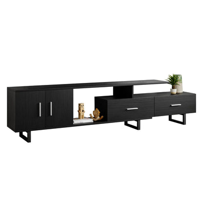 Avery Mid-Century Modern TV Stand with MDF Cabinet and Powder Coated Steel Legs - Elax Furniture