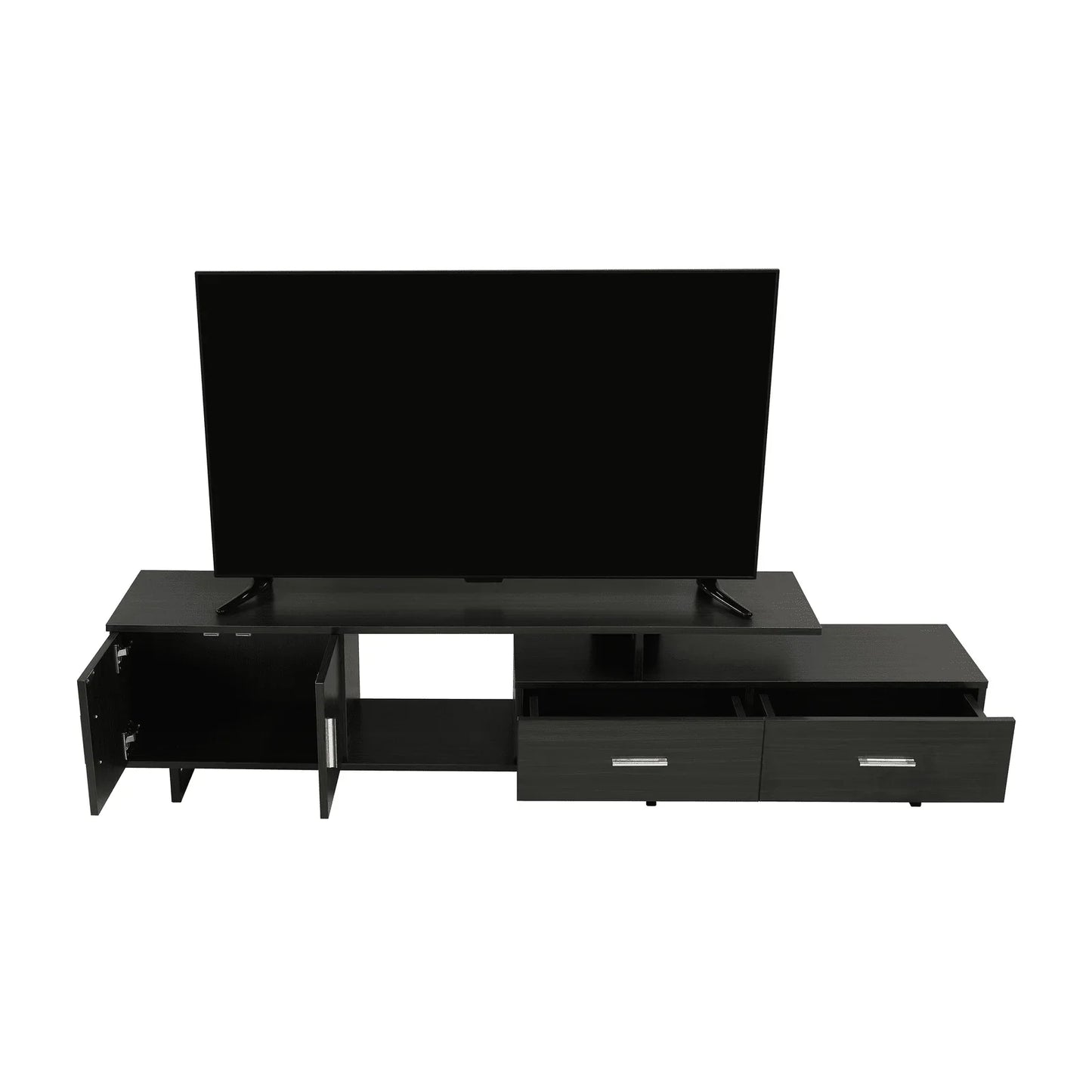 Avery Mid-Century Modern TV Stand with MDF Cabinet and Powder Coated Steel Legs - Elax Furniture