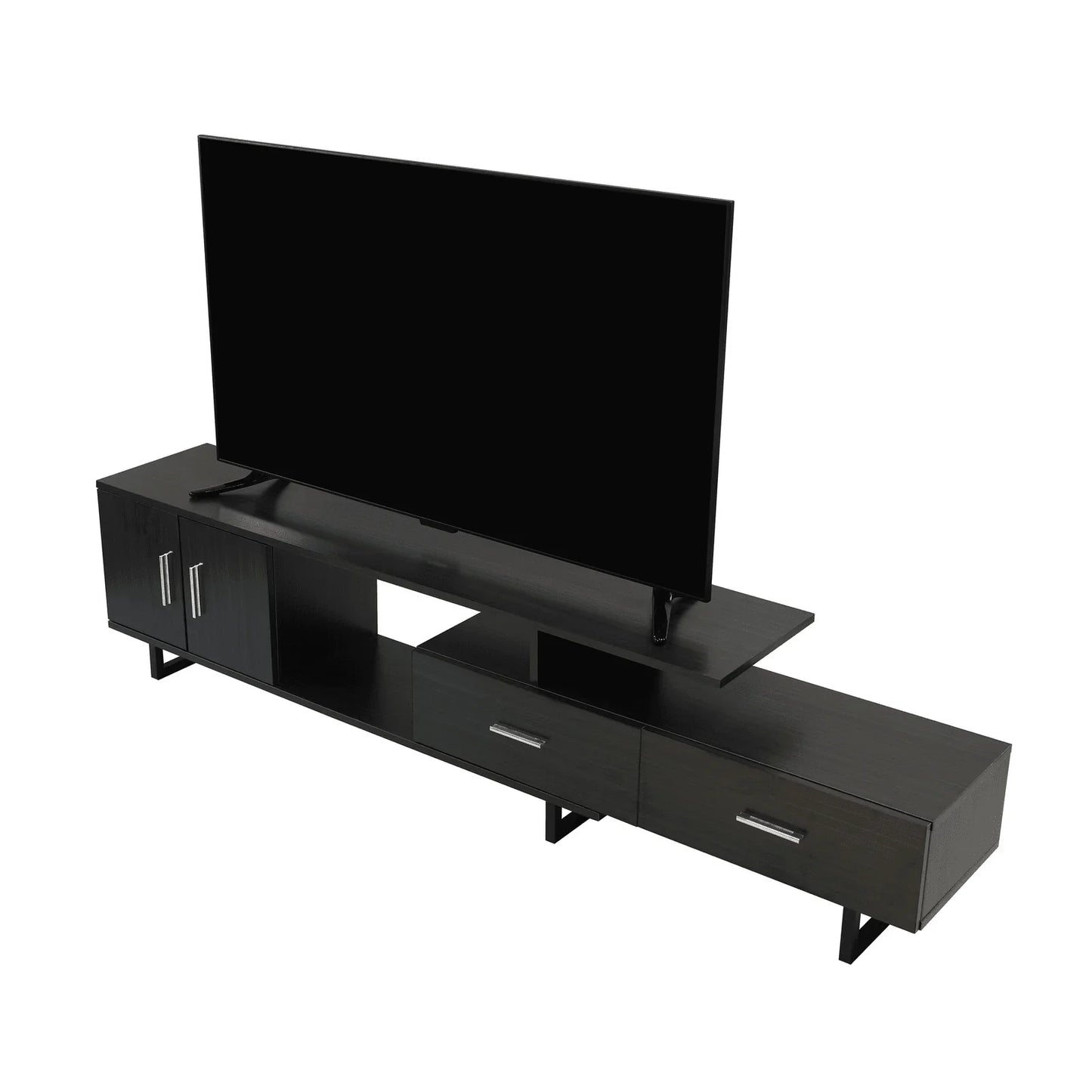 Avery Mid-Century Modern TV Stand with MDF Cabinet and Powder Coated Steel Legs - Elax Furniture