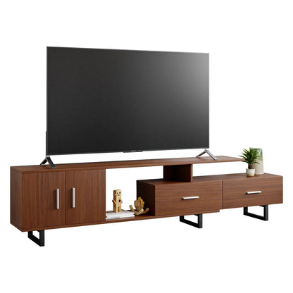 Avery Mid-Century Modern TV Stand with MDF Cabinet and Powder Coated Steel Legs - Elax Furniture