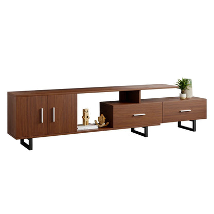 Avery Mid-Century Modern TV Stand with MDF Cabinet and Powder Coated Steel Legs - Elax Furniture