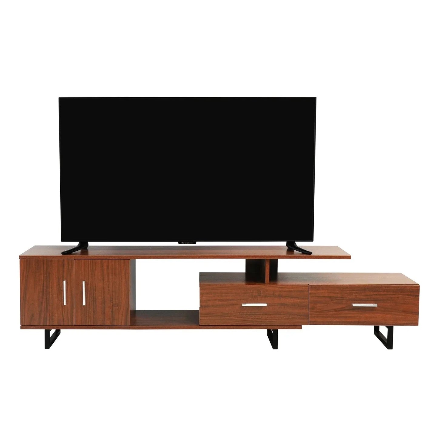 Avery Mid-Century Modern TV Stand with MDF Cabinet and Powder Coated Steel Legs - Elax Furniture