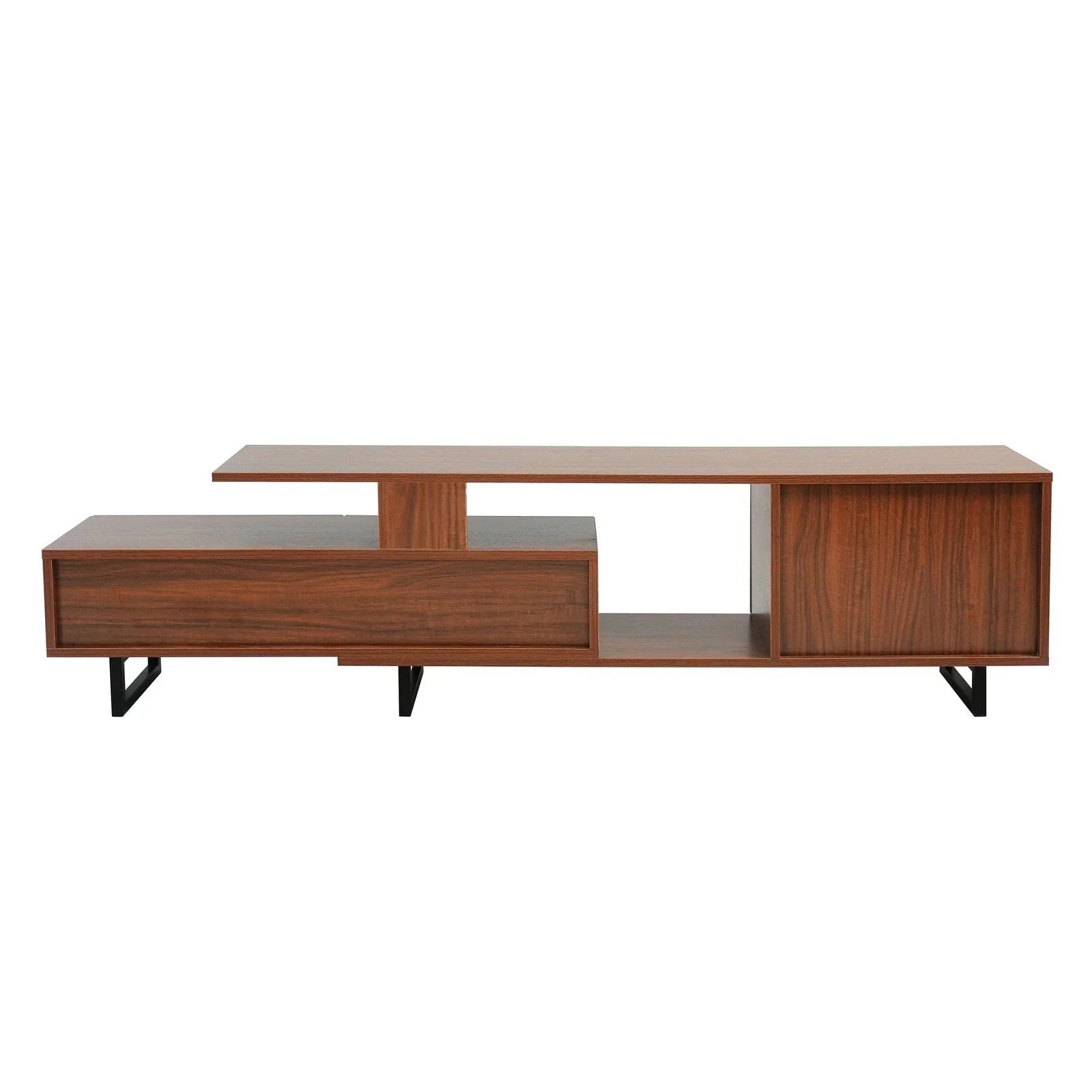 Avery Mid-Century Modern TV Stand with MDF Cabinet and Powder Coated Steel Legs - Elax Furniture