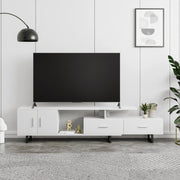 Avery Mid-Century Modern TV Stand with MDF Cabinet and Powder Coated Steel Legs - Elax Furniture