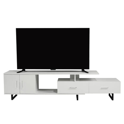 Avery Mid-Century Modern TV Stand with MDF Cabinet and Powder Coated Steel Legs - Elax Furniture