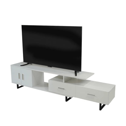 Avery Mid-Century Modern TV Stand with MDF Cabinet and Powder Coated Steel Legs - Elax Furniture