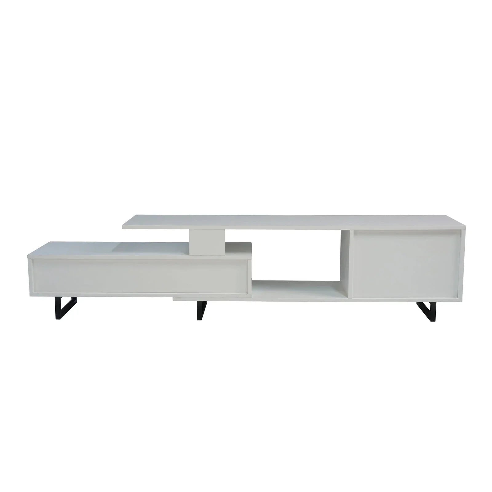 Avery Mid-Century Modern TV Stand with MDF Cabinet and Powder Coated Steel Legs - Elax Furniture