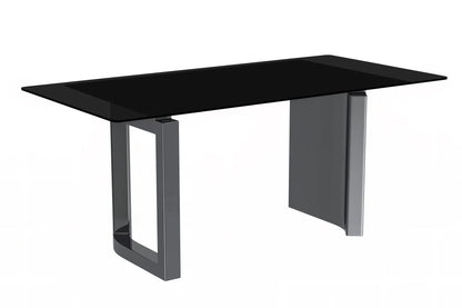 Astra Rectangular Dining Table with Stone/Glass Tabletop and Stainless-Steel Base - Elax Furniture