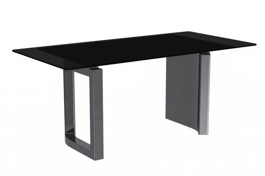 Astra Rectangular Dining Table with Stone/Glass Tabletop and Stainless-Steel Base - Elax Furniture