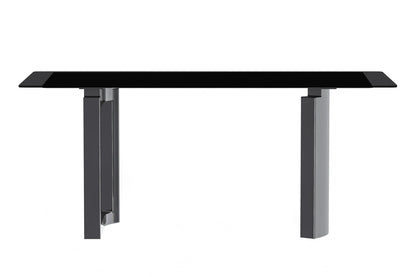 Astra Rectangular Dining Table with Stone/Glass Tabletop and Stainless-Steel Base - Elax Furniture