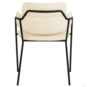 Axis Upholstered Dining Chair with Curved Open-Back and Arms and Black/Gold Stainless Steel Legs Black Velvet Beige Dining Chair Leisuremod