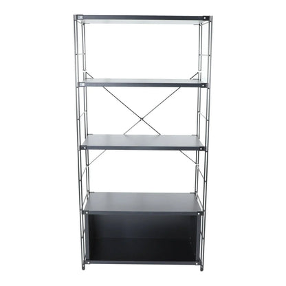 Brentwood Etagere Bookcase with White Powder Coated Steel Frame and Melamine Board Shelves - Elax Furniture