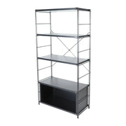 Brentwood Etagere Bookcase with White Powder Coated Steel Frame and Melamine Board Shelves - Elax Furniture