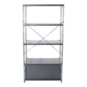 Brentwood Etagere Bookcase with Black Powder Coated Steel Frame and Melamine Board Shelves - Elax Furniture