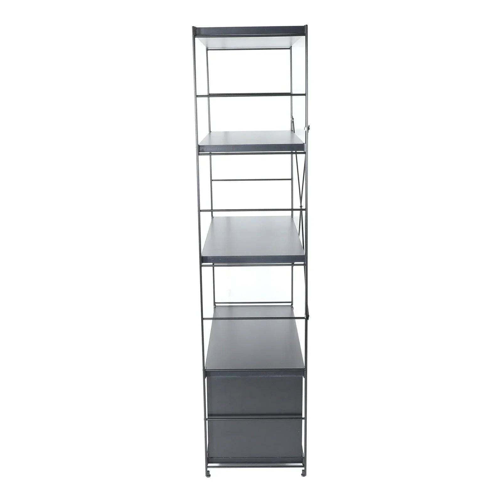 Brentwood Etagere Bookcase with Black Powder Coated Steel Frame and Melamine Board Shelves - Elax Furniture