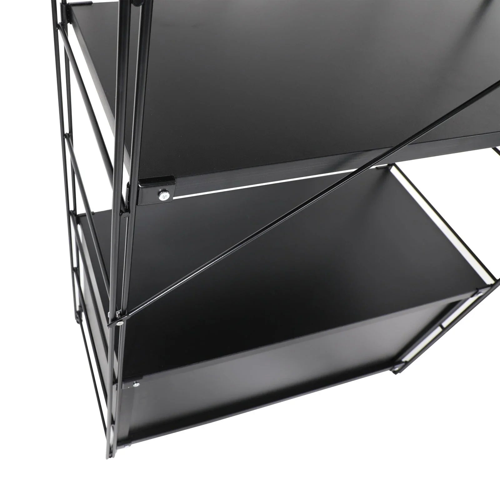 Brentwood Etagere Bookcase with Black Powder Coated Steel Frame and Melamine Board Shelves - Elax Furniture