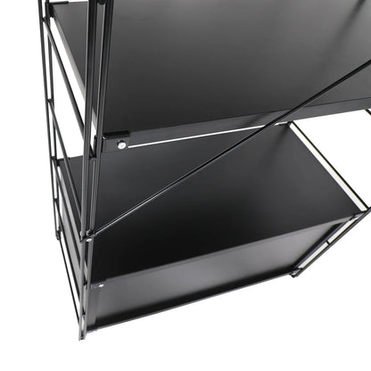 Brentwood Etagere Bookcase with Black Powder Coated Steel Frame and Melamine Board Shelves - Elax Furniture