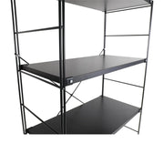 Brentwood Etagere Bookcase with Black Powder Coated Steel Frame and Melamine Board Shelves - Elax Furniture