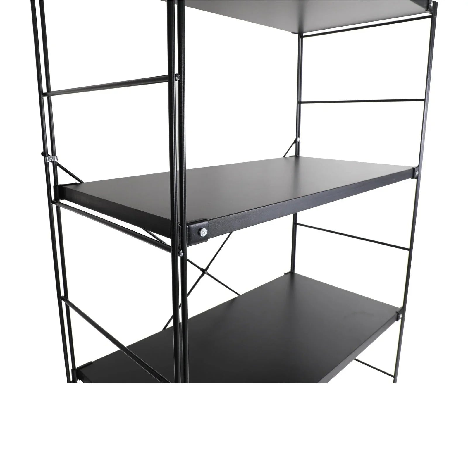Brentwood Etagere Bookcase with White Powder Coated Steel Frame and Melamine Board Shelves - Elax Furniture