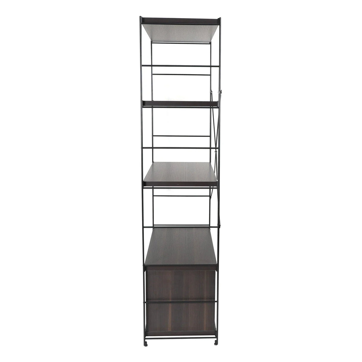 Brentwood Etagere Bookcase with White Powder Coated Steel Frame and Melamine Board Shelves - Elax Furniture