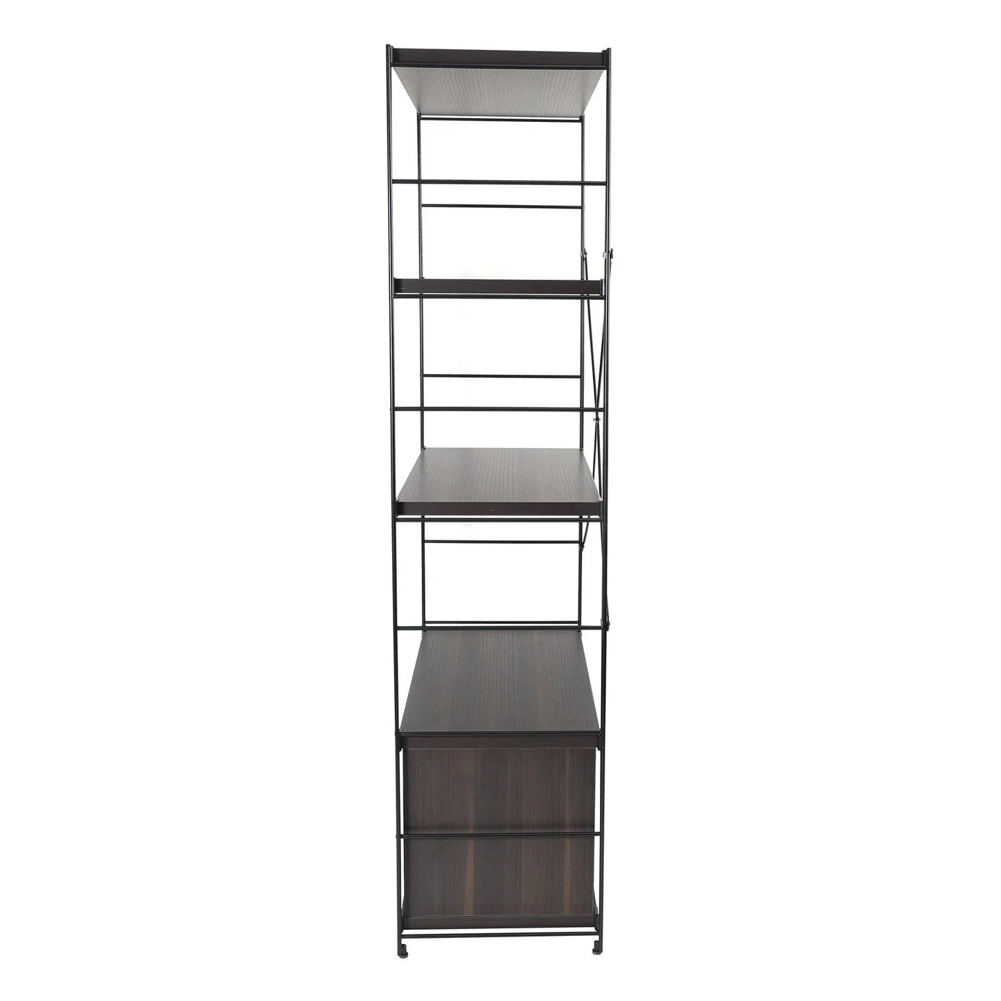 Brentwood Etagere Bookcase with Black Powder Coated Steel Frame and Melamine Board Shelves - Elax Furniture