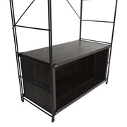 Brentwood Etagere Bookcase with Black Powder Coated Steel Frame and Melamine Board Shelves - Elax Furniture